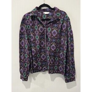 Vintage Tailor Flex Western Shirt Women's 16‎ Aztec Purple Rodeo Cowgirl USA